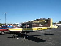 N6710A @ PAO - Beautiful brown & yellow colors on straight-tail 1956 Cessna 172 @ Palo Alto Airport, CA - by Steve Nation