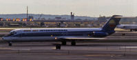 N920PJ @ DFW - This Sun Jet International DC-9-51 was originally delivered to Swissair in 1977; here she is coasting in at Dallas after a long flight from Newark one summer evening in 1995. - by Daniel L. Berek