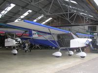 G-CDFP @ EGBK - SkyRanger ultralight in hangar at Sywell - by Simon Palmer