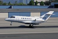 N848CW @ SMO - Raytheon Hawker 800XP - N848CW - operated by Flight Options, touching down on RWY 21 after a short hop from Van Nuys (VNY).