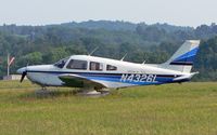 N4326L @ FWN - Blue and white Piper Archer tries to blend in with the green surroundings of Sussex County, NJ. - by Daniel L. Berek