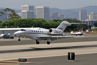 N978QS @ SMO - 2002 Cessna 750 Citation X N978QS, from Las Vegas McCarran Int'l (KLAS), nearing touchdown on RWY 21.