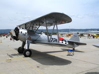 N55721 @ WVI - 1941 Boeing PT-17 (Hemet Field/USAAC 41-806) as 721 and Old Dog cartoon @ Watsonville Municipal Airport, CA - by Steve Nation