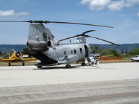 156429 @ WVI - CH-46F YP-12 HMM-163 loaded with missile warning boxes @ Watsonville Municipal Airport, CA - by Steve Nation