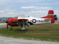 N752WW @ WVI - 1954 North American T-28B (NX752WW) as (NAF) Monterey hack (BuAer 137752) @ Watsonville Municipal Airport, CA - by Steve Nation