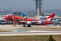 VH-OEJ @ LAX - Qantas VH-OEJ Wunala Dreaming (FLT QFA8) departing RWY 25R enroute to Sydney Int'l (YSSY). - by Dean Heald