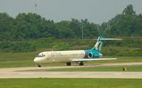 N996AT @ CLT - AirTran B-717 turning onto runway for take-off at CLT. - by Damon Warren