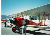 N6464 @ SZP - 1928 Curtiss Wright TRAVEL AIR 4000, Lycoming R-680-4P-B4, with Doug Robertson in 1995 (aircraft 67 yrs, Robertson 62, lol) - by Doug Robertson