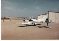 N3204S @ CMA - 1991 Short LANCAIR 320 in 1992, destroyed 1996-08-26. Not a good place to push on an airplane - by Doug Robertson