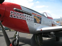 N151DM @ WVI - CLOSE-UP Ridge Runner nose art and kill marks - by Steve Nation