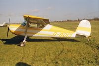 G-BOCI @ EGBT - Cessna 120 at a fly-in at Turweston - by Simon Palmer
