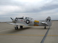 N116SE @ MER - North American T-6G (49-3302) painted as SNJ-5 7Y/0 Grosse Isle (not 7Y/30 as 2005) in abysmal weather @ Castle AFB, Merced, CA - by Steve Nation