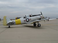 N817TX @ MER - North American AT-6D taxying in at WCFC painted as SNJ-2 USS Lexington - by Steve Nation