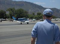 N3232C @ SZP - 1954 Beech E35 BONANZA, Continental E-225-8 225 Hp, landing roll Runway 22 - by Doug Robertson