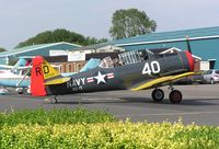 G-BBHK @ EGTB - Harvard taxies back after a flight at Booker