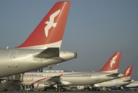 A6-ABC @ SHJ - 3 Air Arabia Airbus A320 nice tail line up
