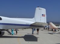 N925DJ @ CMA - 1958 Beech D50A TWIN BONANZA (T-BONE), two Lycoming GO-480-G2F6 295 Hp each, large upright tail with balanced rudder, rudder trim and long dorsal fin - by Doug Robertson