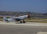 N151RK @ CMA - 1998 Oliver TF-51 MUSTANG, tandem seats, LS6 Corvette engine 410/400 Hp, 250 mph, 70% scale, taxi after landing Rwy 26. Want one?- http://www. LegendaryAircraft.com - by Doug Robertson