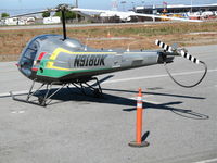 N918DK @ SQL - Colorful 1988 Enstrom F28F @ San Carlos Municipal Airport, CA - by Steve Nation