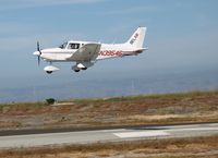 N39546 @ SQL - Bel Air 1978 Piper PA-28-178 landing @ San Carlos Municipal Airport, CA - by Steve Nation