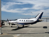 N700MV @ WVI - Agrest Enterprises 1991 Socata TBM700 @ Watsonville Municipal Airport, CA - by Steve Nation