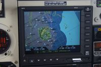N228RM - Mooney in flight enroute to Germany passing Hurricane Gastone visible on WSI display - by Karl-Heinz Zahorsky