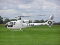 G-CDJT @ EGBK - SA341G Gazelle 1 about to depart from Sywell - by Simon Palmer