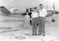 N4223B - Franklin Miller accepting delivery with his children at the Beachcraft factory - by Lohring Miller