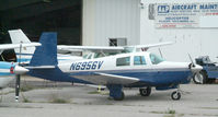 N6956V @ ISP - Mooney M20 on the A&P ramp...