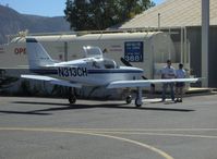 N313CH @ SZP - 1991 Hautamaki GLASAIR III SH-3R, Lycoming IO-540, refueling, pilot/owner Vicki Cruse President International Aerobatic Club talking with A&P, Vicki's 'Cruse Missile' Sport Class Reno racer - by Doug Robertson