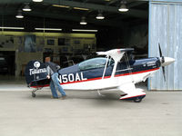 N50AL @ KIC - Pitts S2B LLC 1999 Pitts Aerobatics S-2B into the hangar  @ Mesa del Rey Airport (King City), CA on stormy afternoon - by Steve Nation