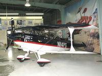 N114PS @ KIC - Pitts S2B LLC 1998 Aviat Aircraft S-2C in the hangar  @ Mesa del Rey Airport (King City), CA on stormy afternoon - by Steve Nation