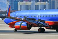 N455WN @ LAS - Close-up of Southwest Airlines N455WN (FLT SWA2966) from Tucson Int'l (KTUS) rolling out after landing on RWY 25L.