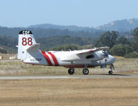 N426DF @ STS - Grass Valley-based CDF S-2T Tanker #88 with Bob Finer at the controls touching down in nasty crosswind at Sonoma County Airport, CA following firefighting mission - by Steve Nation