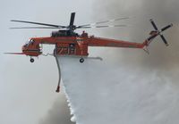 N163AC - Erickson Sky Crane 738 droping water on a Fire in LA County