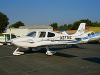 N2714C @ EDU - Resting at her home base is 2005 Cirrus Design SR22 @ University Airport (Davis), CA - by Steve Nation