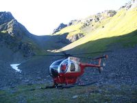 N5134V - the helicopter was waiting for the crew to hike down - by Michael J Stacy