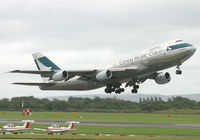 B-HIH @ EGCC - Cathy Cargo lifting off 24R. - by Kevin Murphy