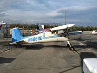 N5668E @ AJO - Tail-dragging (!) 1959 Cessna 150 @ Corona Municipal Airport, CA - by Steve Nation