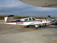 N4649D @ AJO - 1956 Beech G35 stopping for gas @ Corona Municipal Airport, CA - by Steve Nation