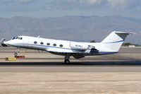 N17KJ @ LAS - 1977 Gulfstream II N17KJ (FLT UJT17 aka Unijet 17) touching down on RWY 25L after a short flight from Van Nuys (KVNY).