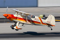N39DA @ SMO - 1978 Acroduster Too N39DA Royal Doll nearing touchdown on RWY 21.