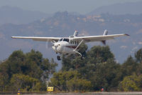 N424 @ SMO - 1976 Cessna T337G Skymaster on short final to RWY 21.