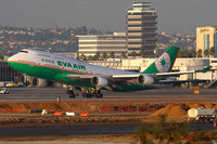 B-16410 @ LAX - EVA Air B-16410 (FLT EVA11) departing RWY 25R enroute to Chiang Kai Shek Int'l (RCTP) under beautiful evening light at LAX.