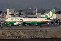 B-16410 @ LAX - EVA Air B-16410 (FLT EVA11) pushing back from the TBIT commencing her eventual journey to Chiang Kai Shek Int'l (RCTP).