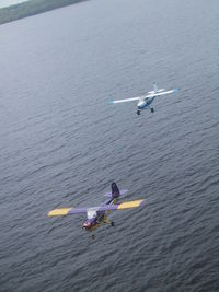 N116JA - Just Aircraft Escapade and Highlander flying along the Door County, WI shore - by Just Aircraft