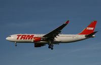 PT-MVF @ LHR - PT-MVF  Airbus A330-203  TAM Brazil - arriving runway 27R - by Mark Giddens