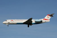 OE-LVL @ LHR - OE-LVL Fokker 100 Austrian Arrows - by Mark Giddens