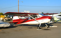 N8245A @ RHV - 1952 Cessna 170B with setting full moon @ Reid-Hillview Airport (San Jose), CA - by Steve Nation