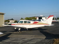 N149P @ RHV - 1979 Beech 23 under setting full moon @ Reid-Hillview Airport (San Jose), CA - by Steve Nation